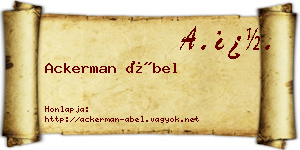 Ackerman Ábel névjegykártya